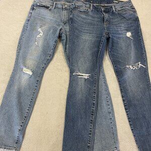 GAP Distressed Mid-Rise Skinny Jeans Size 32 Tall